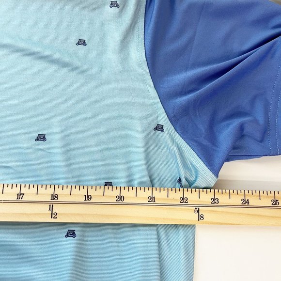 NEW Head Golf Blue Golf Cart Novelty Print Polo Shirt Polyester Spandex Size XL - Picture 7 of 8